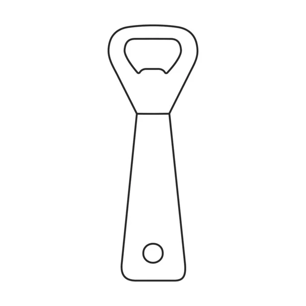 Bottle opener vector overzicht pictogram. Vector illustratie kurkentrekker op witte achtergrond. Geïsoleerde schets illustratie pictogram van flessenopener . — Stockvector