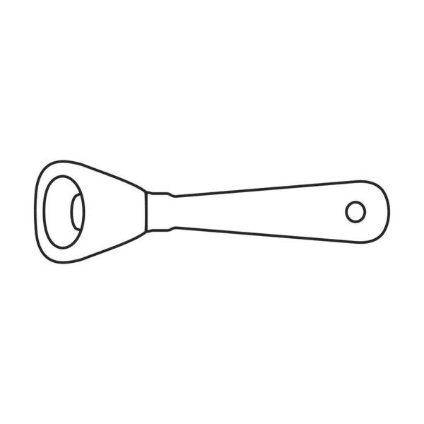 Flaschenöffner-Vektor-Umriss-Symbol. Vector Illustration Korkenzieher auf weißem Hintergrund. Vereinzelte Umrisse illustrieren Ikone des Flaschenöffners . — Stockvektor