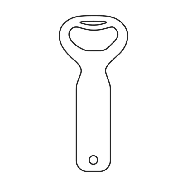 Bottle opener vector outline icon. Vector illustration corkscrew on white background. Isolated outline illustration icon of bottle opener . — Stock Vector