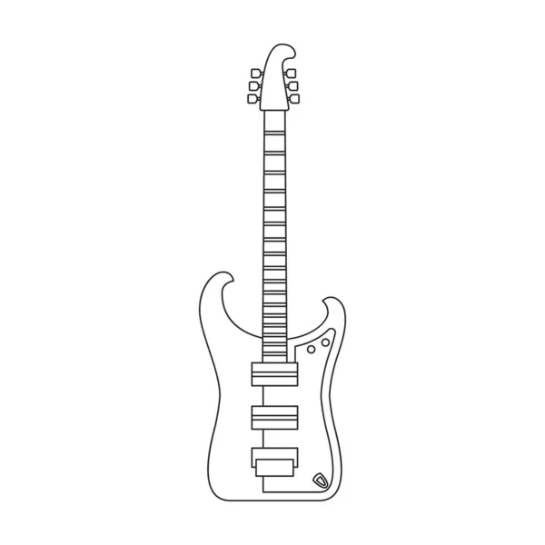 Elektrische gitaar vector icon.Outline vector pictogram geïsoleerd op witte achtergrond elektrische gitaar. — Stockvector