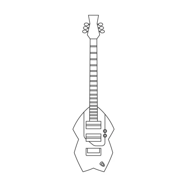 Elektrische Gitarre Vektor icon.Outline Vektor icon isoliert auf weißem Hintergrund E-Gitarre. — Stockvektor