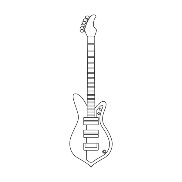 Electric guitar vector icon.Outline vector icon isolated on white background electric guitar. — Stock Vector