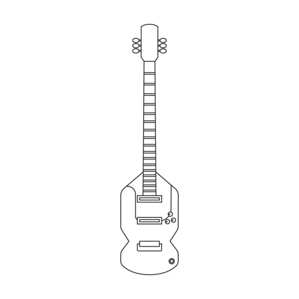 Electric guitar vector icon.Outline vector icon isolated on white background electric guitar. — Stock Vector