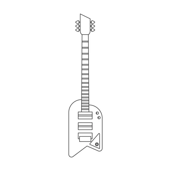 Ícone de vetor de guitarra elétrica icon.Outline vetor isolado no fundo branco guitarra elétrica. —  Vetores de Stock