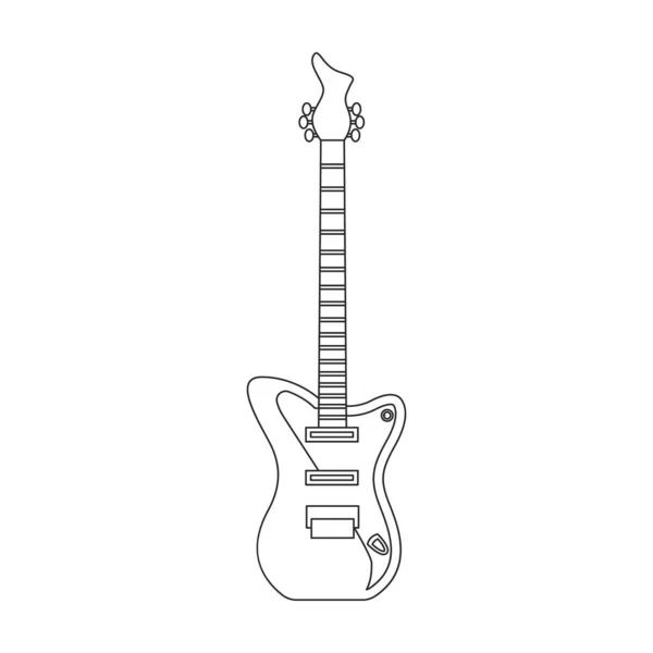 Ícone de vetor de guitarra elétrica icon.Outline vetor isolado no fundo branco guitarra elétrica. —  Vetores de Stock