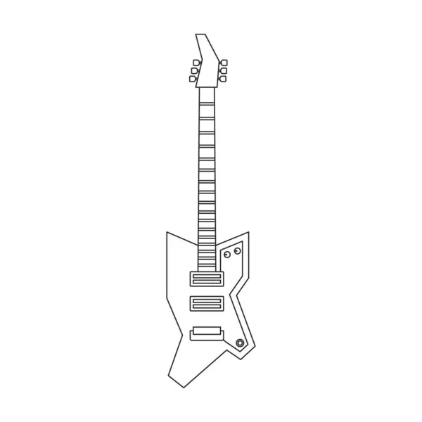 Elektrická kytara vektorová ikona.Obrysová vektorová ikona izolované na bílém pozadí elektrické kytary. — Stockový vektor