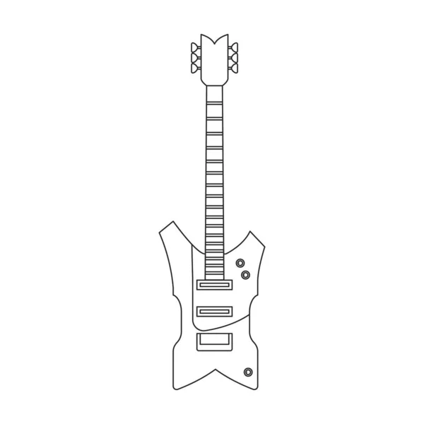 Elektro gitar vektör simgesi. Taslak vektör simgesi beyaz arkaplan elektro gitar üzerinde izole edildi. — Stok Vektör