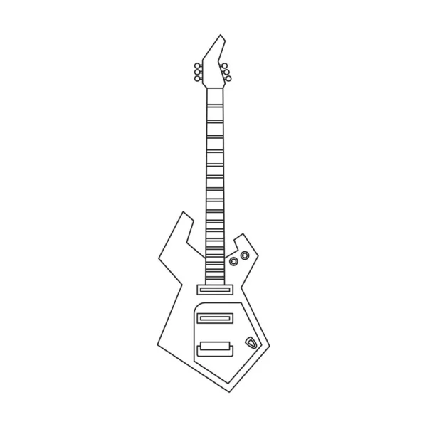 Ícone de vetor de guitarra elétrica icon.Outline vetor isolado no fundo branco guitarra elétrica. —  Vetores de Stock