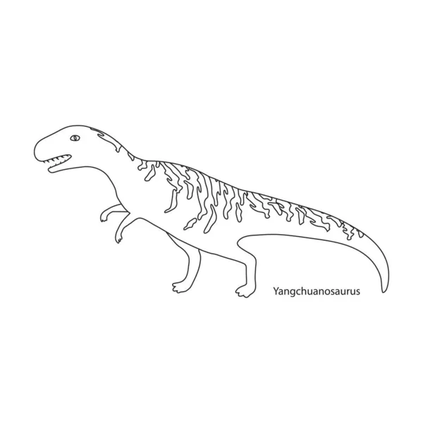 Icono de vector de dinosaurio. Icono de vector de contorno aislado en dinosaurio de fondo blanco. — Archivo Imágenes Vectoriales