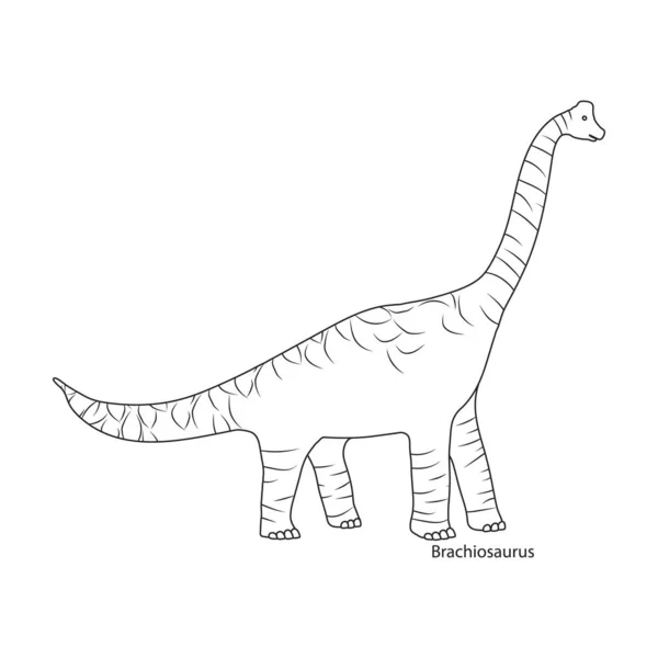 Icono de vector de dinosaurio. Icono de vector de contorno aislado en dinosaurio de fondo blanco. — Archivo Imágenes Vectoriales