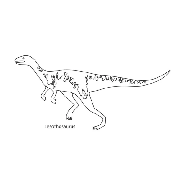 Dinosaurier-Vektorsymbol. Umrissvektorsymbol isoliert auf weißem Hintergrund Dinosaurier. — Stockvektor