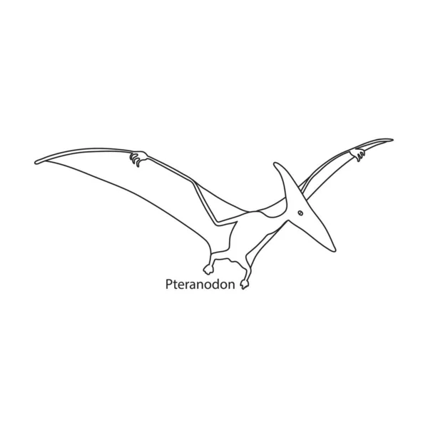 Ikona wektora dinozauru.Ikona wektora zarysu izolowana na białym tle dinozaura. — Wektor stockowy