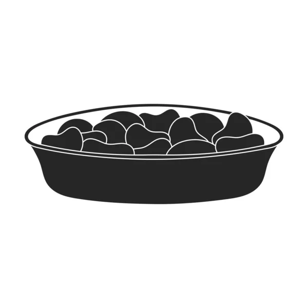 Beans vector black icon. Vector illustration bean on white background. Isolated black illustration icon of beans . — Stock Vector