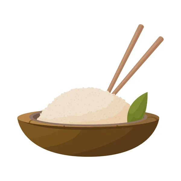 Conception vectorielle du riz et symbole alimentaire. Collection de riz et bol vecteur icône pour le stock. — Image vectorielle