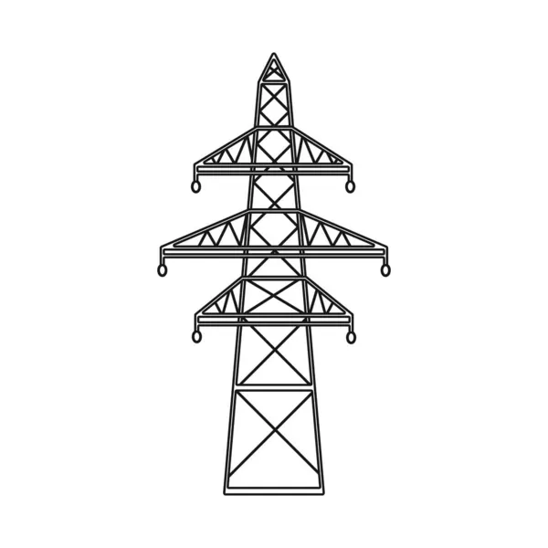 Vectorontwerp van pilaar en energetisch symbool. Grafiek van het pictogram pilaar en station vector voor voorraad. — Stockvector