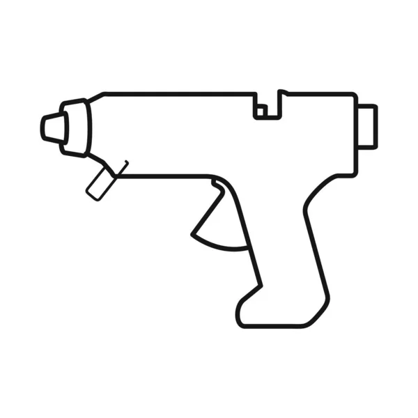 Oggetto isolato di fusione a caldo e segno di pistola. Elemento web di hot melt e pistola stock vettoriale illustrazione . — Vettoriale Stock