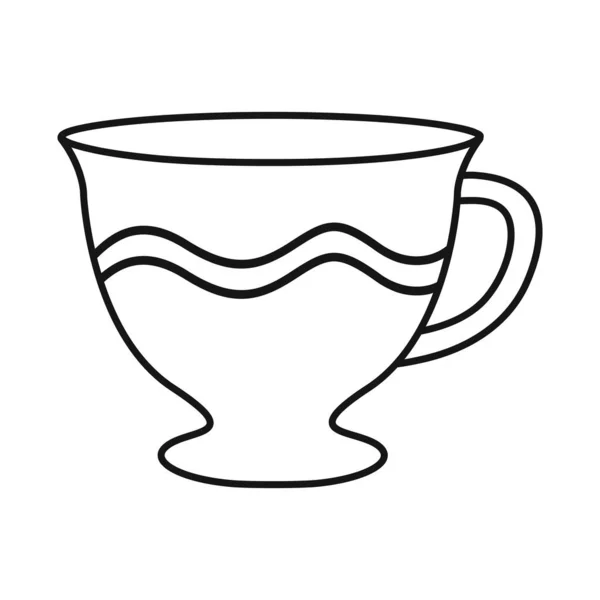 Objeto aislado de taza y el logotipo de la taza. Gráfico de taza y cerámica vector de stock ilustración. — Vector de stock