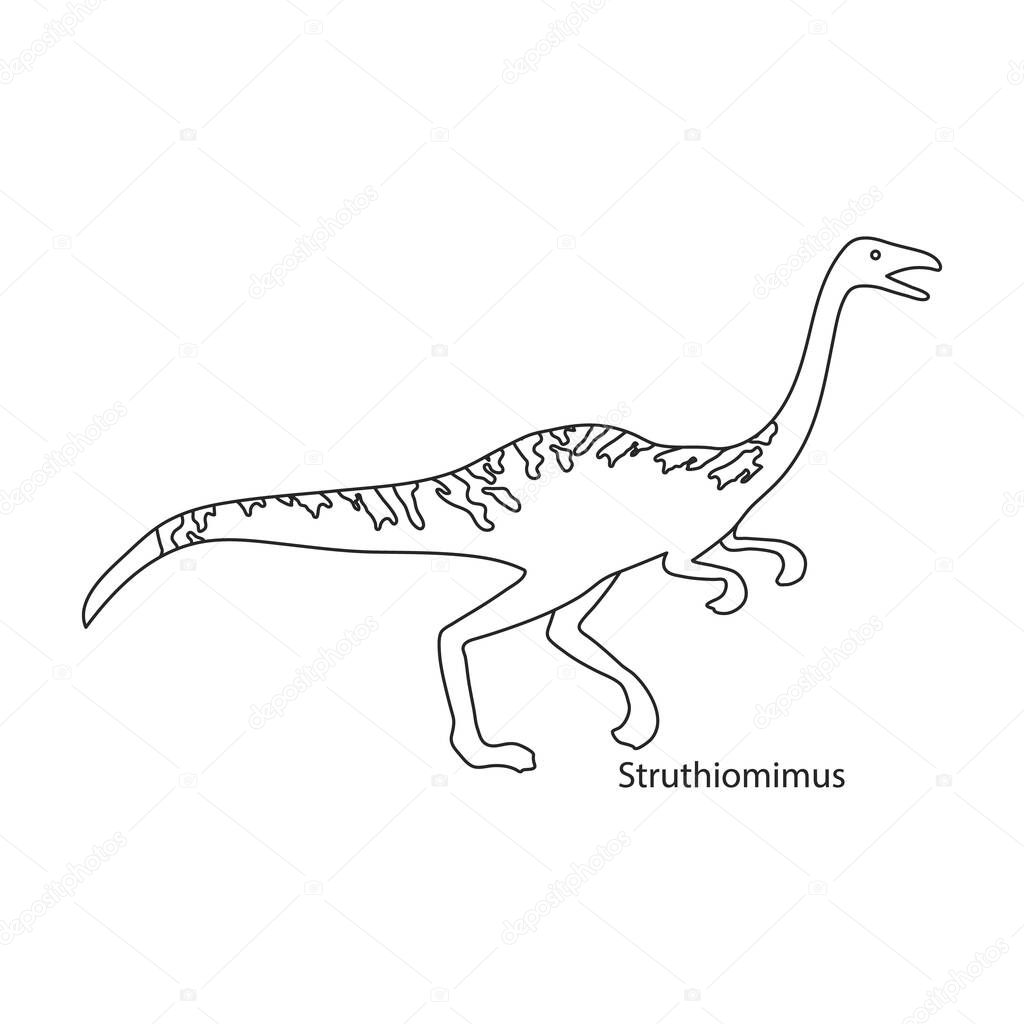 Dinosaur vector icon.Outline vector icon isolated on white background dinosaur.