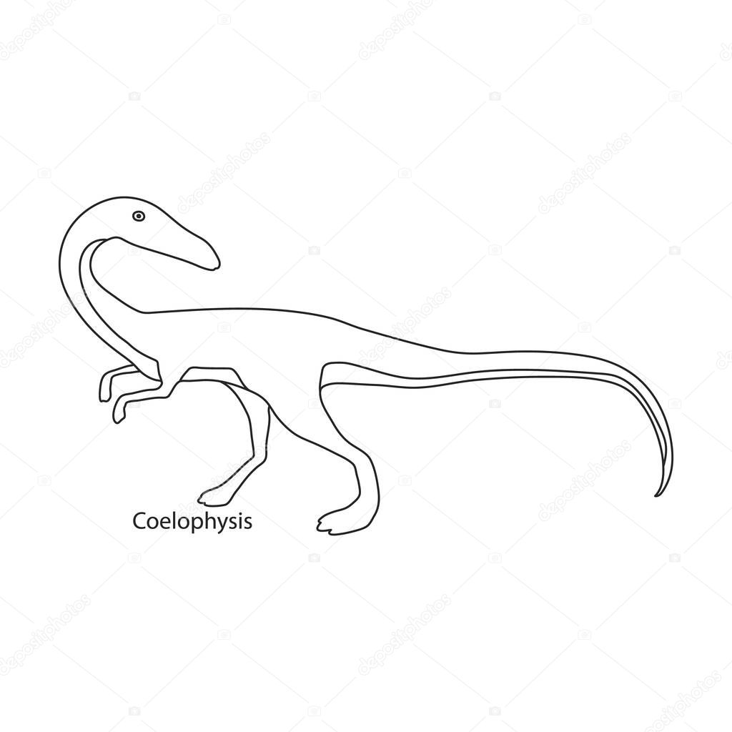 Dinosaur vector icon.Outline vector icon isolated on white background dinosaur.
