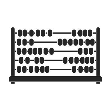 Abaküs vektör siyah simgesi. Beyaz arkaplana güvenmek için vektör illüstrasyon aracı. Abaküs 'ün izole edilmiş siyah çizim simgesi, .