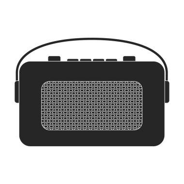 Radyo vektör simgesi. Siyah vektör simgesi beyaz arkaplan radyosunda izole edildi.