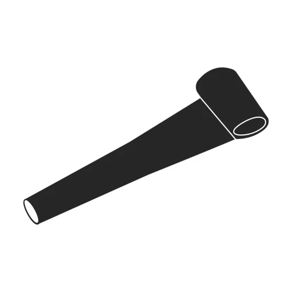 Fluit vector icon.Black vector pictogram geïsoleerd op witte achtergrond fluitje. — Stockvector