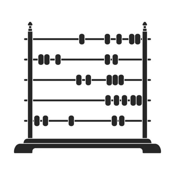 Abacus vector icono negro. Herramienta de ilustración vectorial para contar con fondo blanco. Icono de ilustración en negro aislado de ábaco, . — Archivo Imágenes Vectoriales