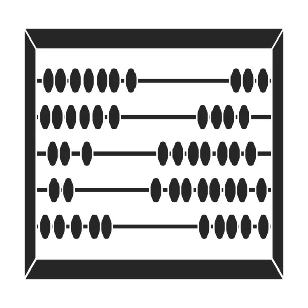 Ícone preto vetor Abacus. Ferramenta de ilustração vetorial para contar com fundo branco. Ícone de ilustração preto isolado de ábaco, . — Vetor de Stock