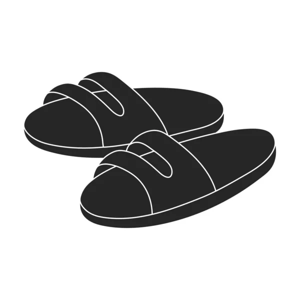 Черный сандальный вектор. Векторная иллюстрация флипфлоп на белом фоне. Изолированная чёрная иллюстрация значка сандалии. — стоковый вектор