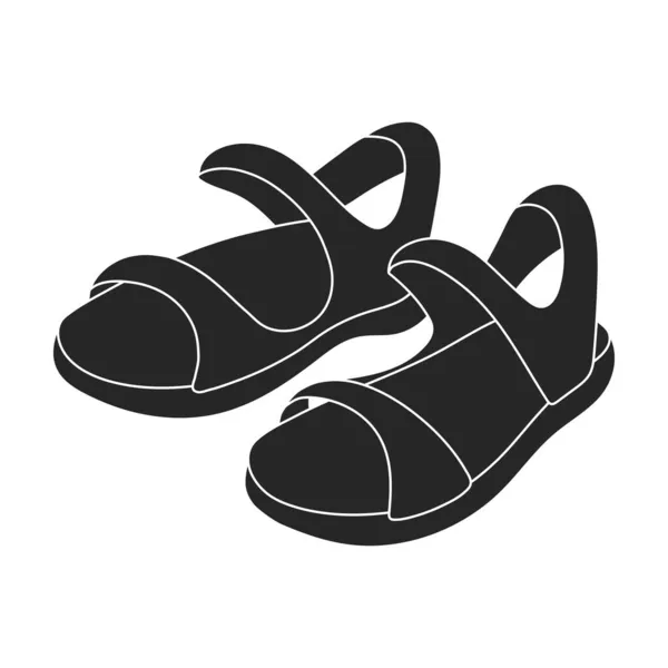 Sandalia vector icono negro. Flipflop de ilustración vectorial sobre fondo blanco. Icono de ilustración negra aislada de la sandalia. — Vector de stock