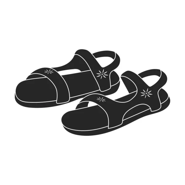Sandalia vector icono negro. Flipflop de ilustración vectorial sobre fondo blanco. Icono de ilustración negra aislada de la sandalia. — Vector de stock