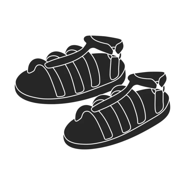 Sandal vektor svart ikon. Vektor illustration flipflop på vit bakgrund. Isolerad svart illustration ikon av sandal. — Stock vektor