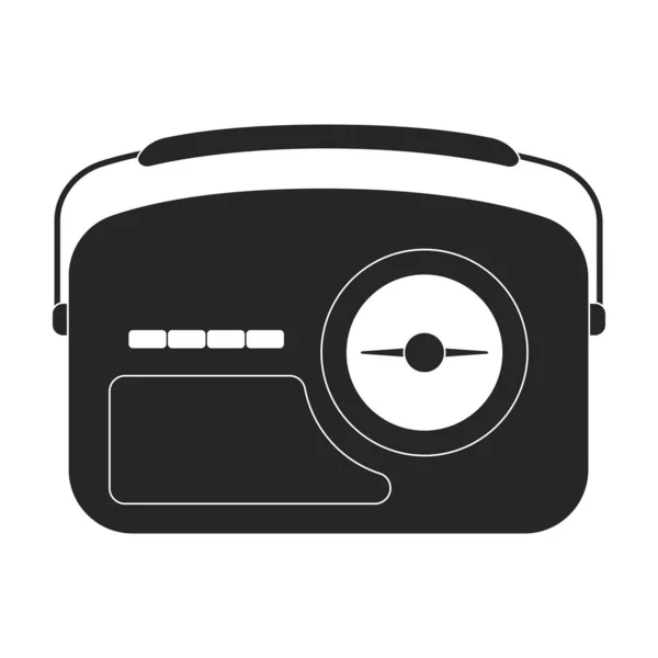 Icono de vector de radio. Icono de vector negro aislado en radio de fondo blanco. — Archivo Imágenes Vectoriales