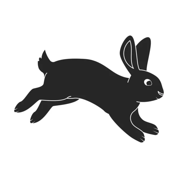 Черный вектор значок изолирован на белом фоне кролика. — стоковый вектор