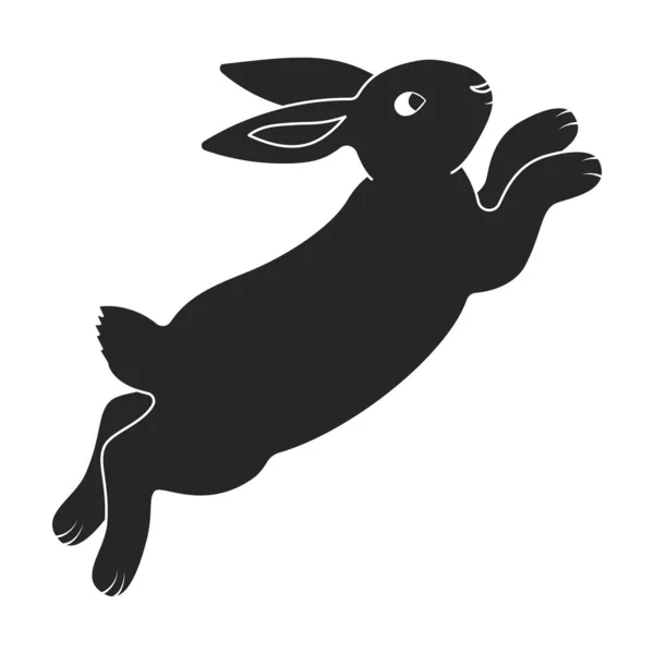 Rabbit vector icon.Black vector icon isolated on white background rabbit. — Stock Vector