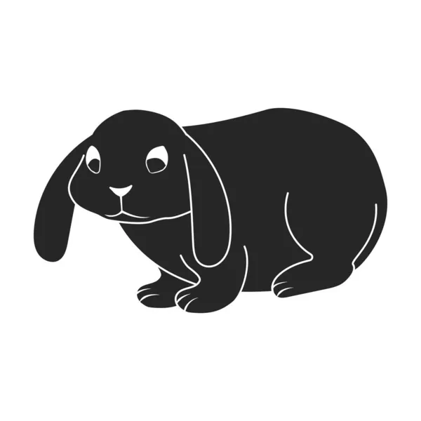 Ikona wektora królika Czarny wektor izolowany na białym tle królika. — Wektor stockowy