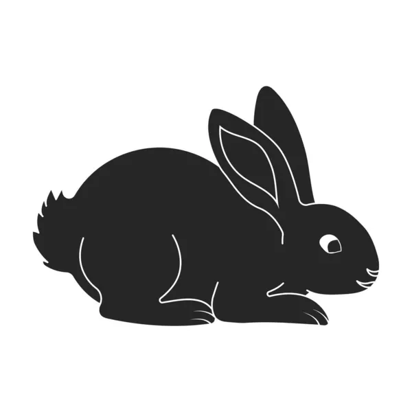 Conejo icono vectorial. Icono vectorial negro aislado sobre fondo blanco conejo. — Archivo Imágenes Vectoriales