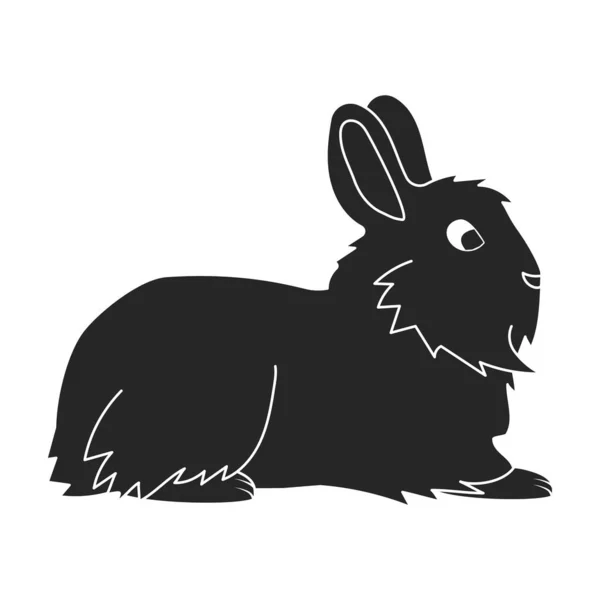 Rabbit vector icon.Black vector icon isolated on white background rabbit. — Stock Vector