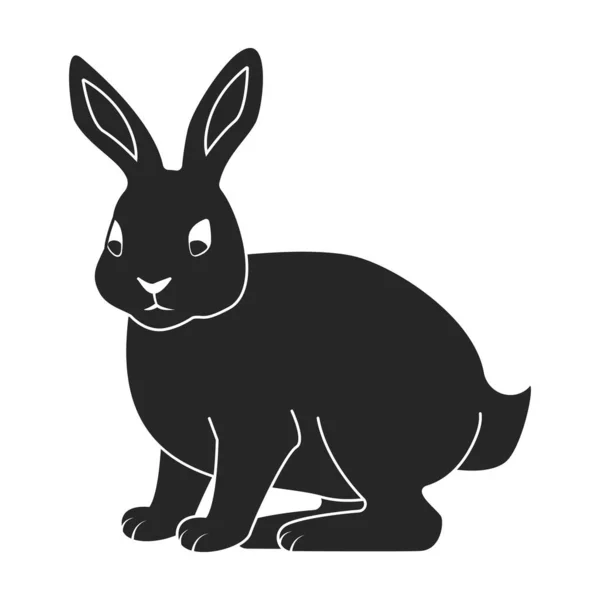 Rabbit vector icon.Black vector icon isolated on white background rabbit. — Stock Vector