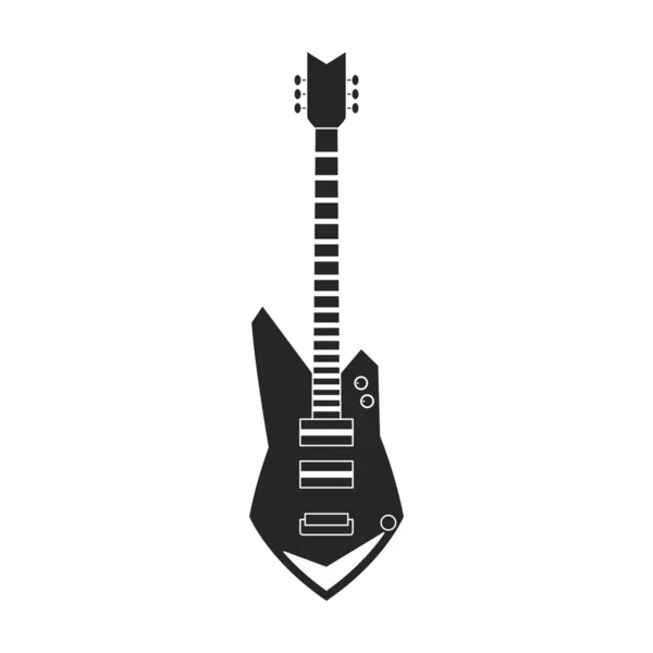 Elektro gitar vektör simgesi. Siyah vektör simgesi beyaz arkaplan elektro gitar üzerinde izole edildi. — Stok Vektör
