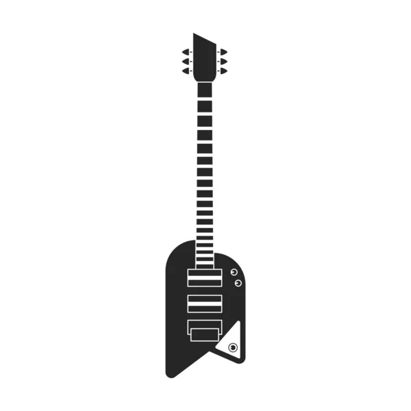 Elektrická kytara vektorová ikona.Černá vektorová ikona izolované na bílém pozadí elektrické kytary. — Stockový vektor
