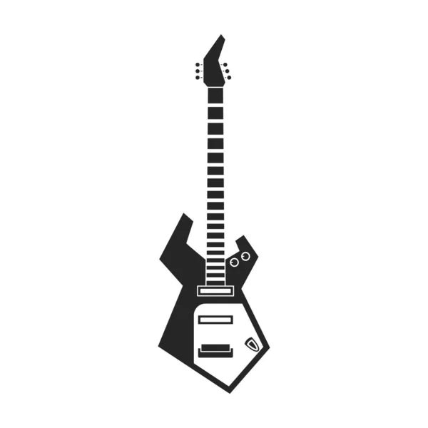 Icono de vector de guitarra eléctrica. Icono de vector negro aislado en la guitarra eléctrica de fondo blanco. — Vector de stock