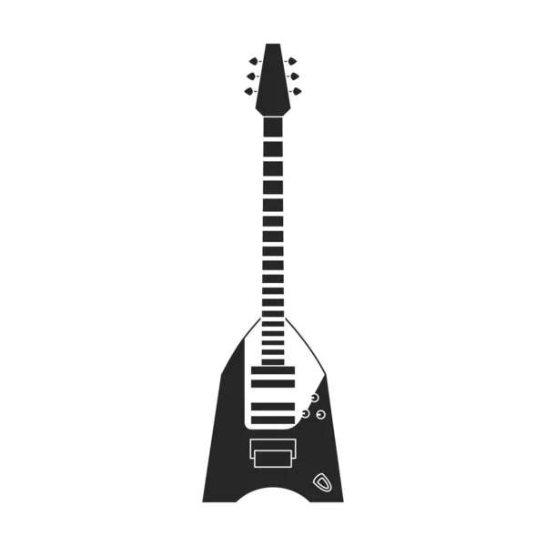 Icono de vector de guitarra eléctrica. Icono de vector negro aislado en la guitarra eléctrica de fondo blanco. — Vector de stock