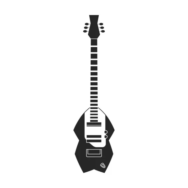 Electric guitar vector icon.Black vector icon isolated on white background electric guitar. — Stock Vector