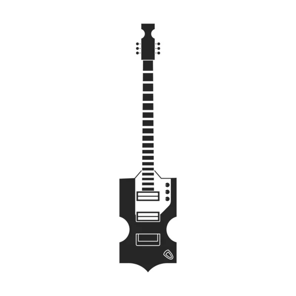 Icono de vector de guitarra eléctrica. Icono de vector negro aislado en la guitarra eléctrica de fondo blanco. — Vector de stock