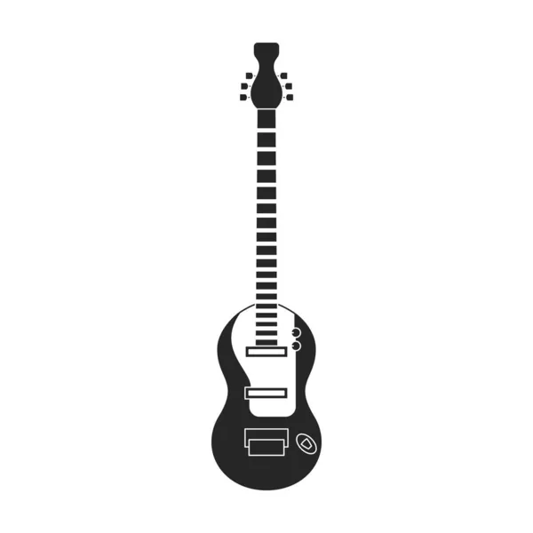 Elektrische Gitarre Vektor icon.Black Vektor icon isoliert auf weißem Hintergrund E-Gitarre. — Stockvektor