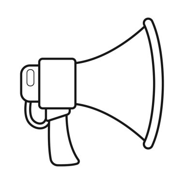 Ayrı bir megafon ve uyarı logosu nesnesi. Stok için megafon ve çığlık vektör simgesi grafiği.