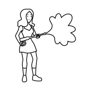 Kız ve otomobil sembolünün vektör tasarımı. Kızın grafiği ve web için borsa sembolü.