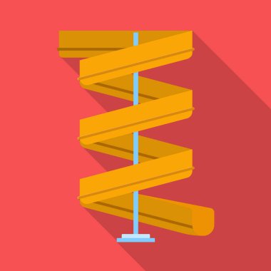 Su kaydırağının ve tünel işaretinin izole nesnesi. Ağ için su kaydırağı ve spiral borsa sembolü web ögesi.