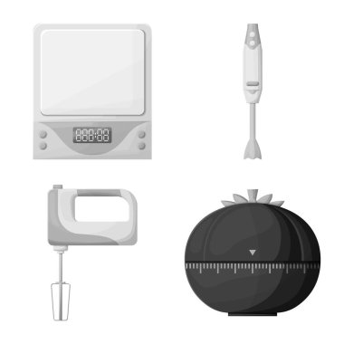 Mutfak ve aygıt ikonunun vektör tasarımı. Stok için mutfak ve araç vektör simgesi koleksiyonu.